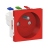 Prise de courant - 2P+T - Bornes auto - Rouge - Schneider electric NU305903