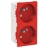 Prise de courant - Goulotte - 2 x 2P+T - 45D - Bornes auto - Rouge - Schneider electric NU306903T