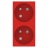 Prise de courant - Goulotte - 2 x 2P+T - 45D - Bornes auto - Rouge - Schneider electric NU306903T