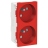 Prise de courant - Goulotte - 2 x 2P+T - 45D - Bornes auto - Rouge - Schneider electric NU306903T
