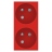 Prise de courant - Goulotte - 2 x 2P+T - 45D - Bornes auto - Rouge - Schneider electric NU306903T