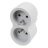 Fiche multiprise - 2 x 2P+T - Frontale - Blanc / Gris - Legrand 049431