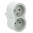 Fiche multiprise - 2 x 2P+T - Frontale - Blanc / Gris - Legrand 049431