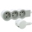 Rallonge multprise - 3 x 2P+T - 1.5 M�tre - Blanc / Gris - Legrand 049470