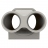 Embout - 2 Entr�es PG16 - Gris - Legrand plexo 069650L