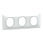 Plaque de finition - Ovalis - 3 Postes - Horizontale - 71 mm - Blanc argent chrom� - Schneider Electric S320706F