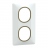 Plaque de finition - Ovalis - 2 Postes - Verticale - 71 mm - Blanc laiton - Schneider Electric S320724D