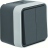 Va et vient - Double - Saillie - Gris - Hager Cubyko WNC040