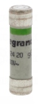 Fusible cartouche cylindrique - 8.5 x 31.5 - 20 Amp�res � voyant