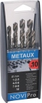 Coffret plastique - 10 m�ches HSS PRO - Diam�tre 1 � 10mm - Novipro 718F