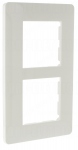 Plaque 2 postes vertical, entraxe de 57 mm Hager Essensya blanc